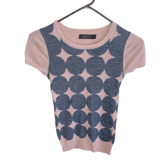 The Limited Pink and Grey knit top short sleeve size XS - Picture 1 of 7